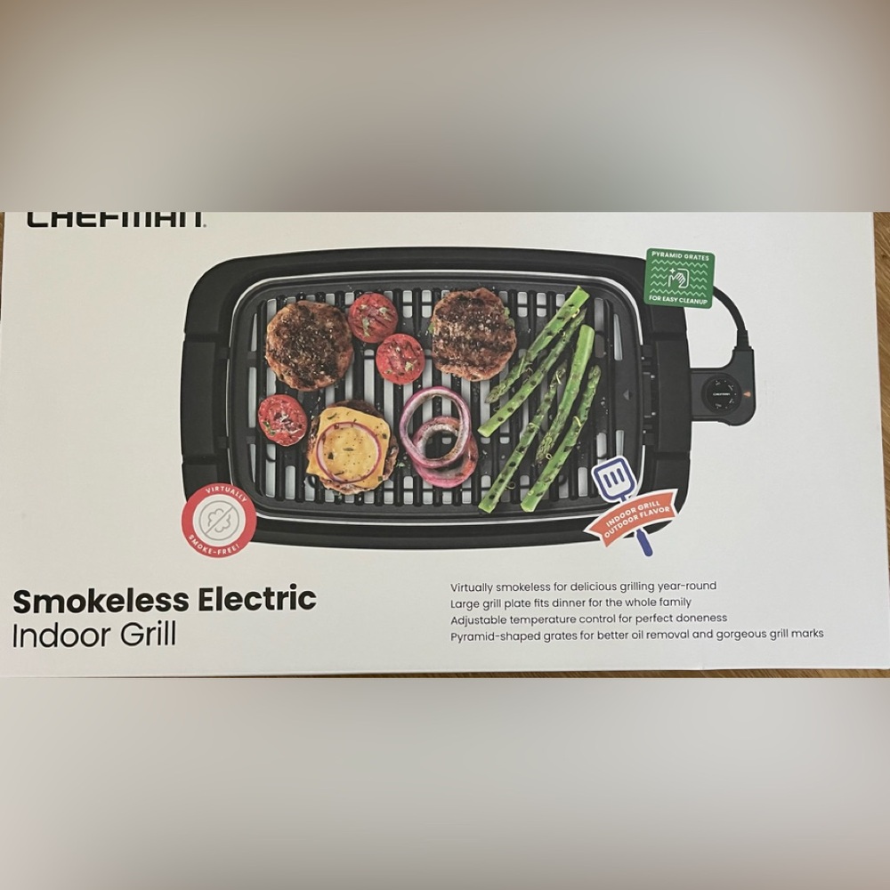 Chefman Smokeless Electric Indoor Grill - Black